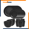 Quatish 24-Piece Unbreakable Dinnerware Set for 6 – Microwave & Dishwasher Safe Plates, Bowls & Cups
