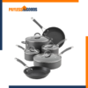 Circulon Radiance 10-Piece Hard-Anodized Nonstick Cookware Set – Dishwasher Safe Kitchen Pots and Pans with TOTAL Nonstick System, Gray