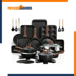 31 Piece Kitchen Induction Cookware Set – Umite Chef Nonstick Pots and Pans Set with Bakeware, Frying Pans, Grill Pan, Saucepans, Utensils & PFOA-Free Coating