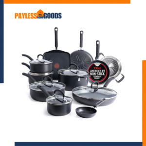 T-Fal Ultimate Hard Anodized Nonstick Cookware Set 17-Piece – Dishwasher Safe Pots and Pans Set with Thermo-Spot Technology, Onyx