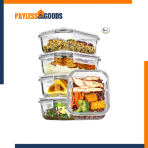 Vtopmart 5 Pack 22oz Glass Storage Containers with Lids – Airtight Leakproof Borosilicate Glass Meal Prep Food Containers, Microwave, Oven, Freezer & Dishwasher Safe, BPA-Free