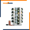 20 Jar Rotating Spice Rack with Spices Included – Stainless Steel Countertop Spice Rack Organizer with 3 oz Glass Jars