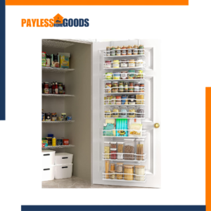 Moforoco White 9-Tier Over The Door Pantry Organizer, Heavy-Duty Metal Door Storage Rack for Kitchen, Spice, Bathroom & Laundry Room Organization