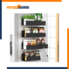 HuggieGems 4-Pack Magnetic Spice Rack for Refrigerator, Heavy-Duty Black Metal Fridge Organizer Shelves for Spices, Seasonings, Kitchen & Appliances
