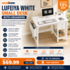 Lufeiya White Small Desk with Drawers