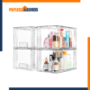 Vtopmart 4 Pack Large Clear Stackable Storage Drawers, Pull-Out Organizer Bins for Kitchen Cabinets, Pantry, Bathroom, Makeup & Under Sink
