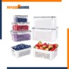 Freshmage 5 Pack Large Fruit & Vegetable Storage Containers for Fridge, Produce Saver Containers with Colander, BPA-Free Food Storage Bins for Refrigerator, Freezer & Meal Prep