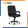 Amazon Basics Puresoft PU Mid-Back Office Chair with Armrests, Adjustable Height & Tilt, Rolling Desk Chair, 275 lb Capacity, Black