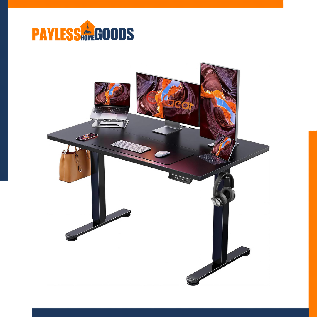 ErGear 48 X 24 Inch Height Adjustable Electric Standing Desk, Black ErGear 48 X 24 Inch Height Adjustable Electric Standing Desk, Black