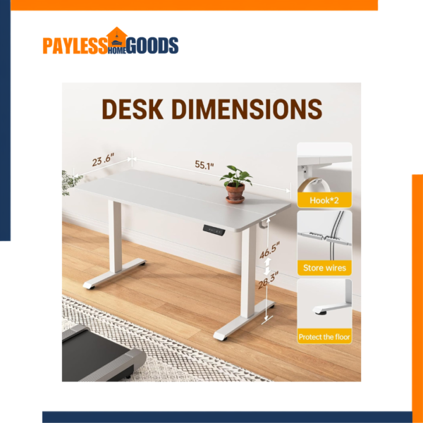Veken 55 Inch Large Electric Standing Desk