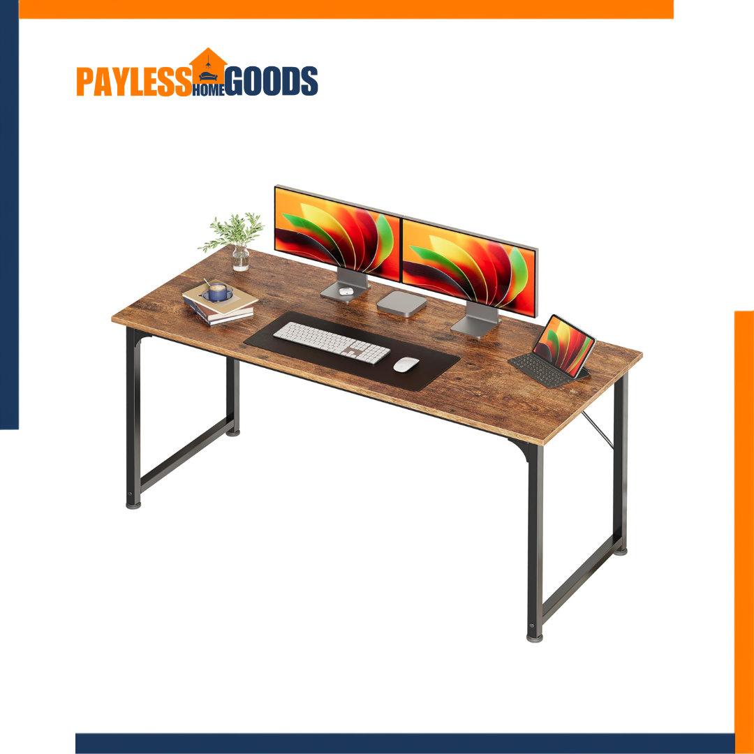 Huuger Computer Desk, 55 Inch Home Office Desk Huuger Computer Desk, 55 Inch Home Office Desk