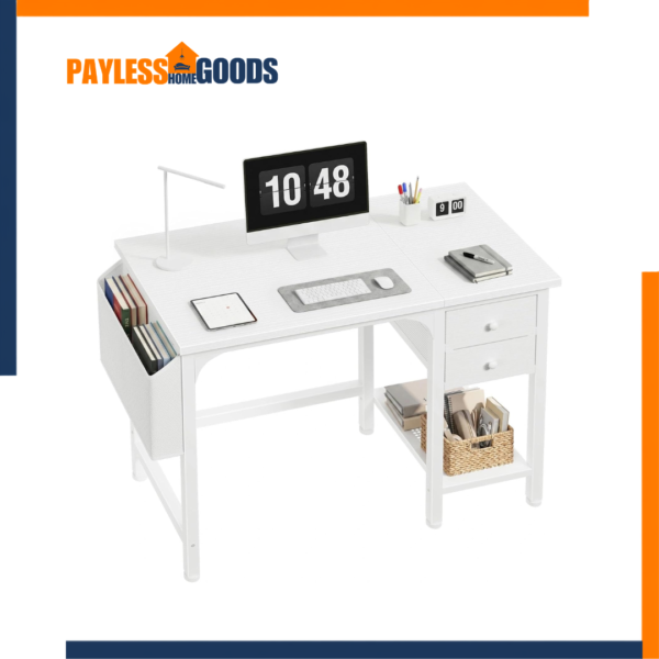 Lufeiya White Small Desk with Drawers