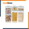 ANKOU Airtight Food Storage Container Set with Lids – 6-Piece BPA-Free Pop Containers for Kitchen Pantry Organization, Cereal, Flour & Sugar Storage