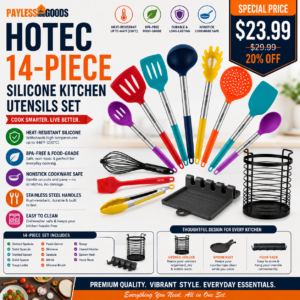 AOTHOD Silicone Cooking Utensils SetSilicone Kitchen Utensils Set