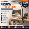 Airlonv LED Desk Lamp with Clamp