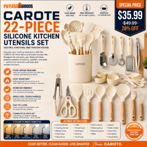 CAROTE 22-Piece Silicone Kitchen Utensils Set