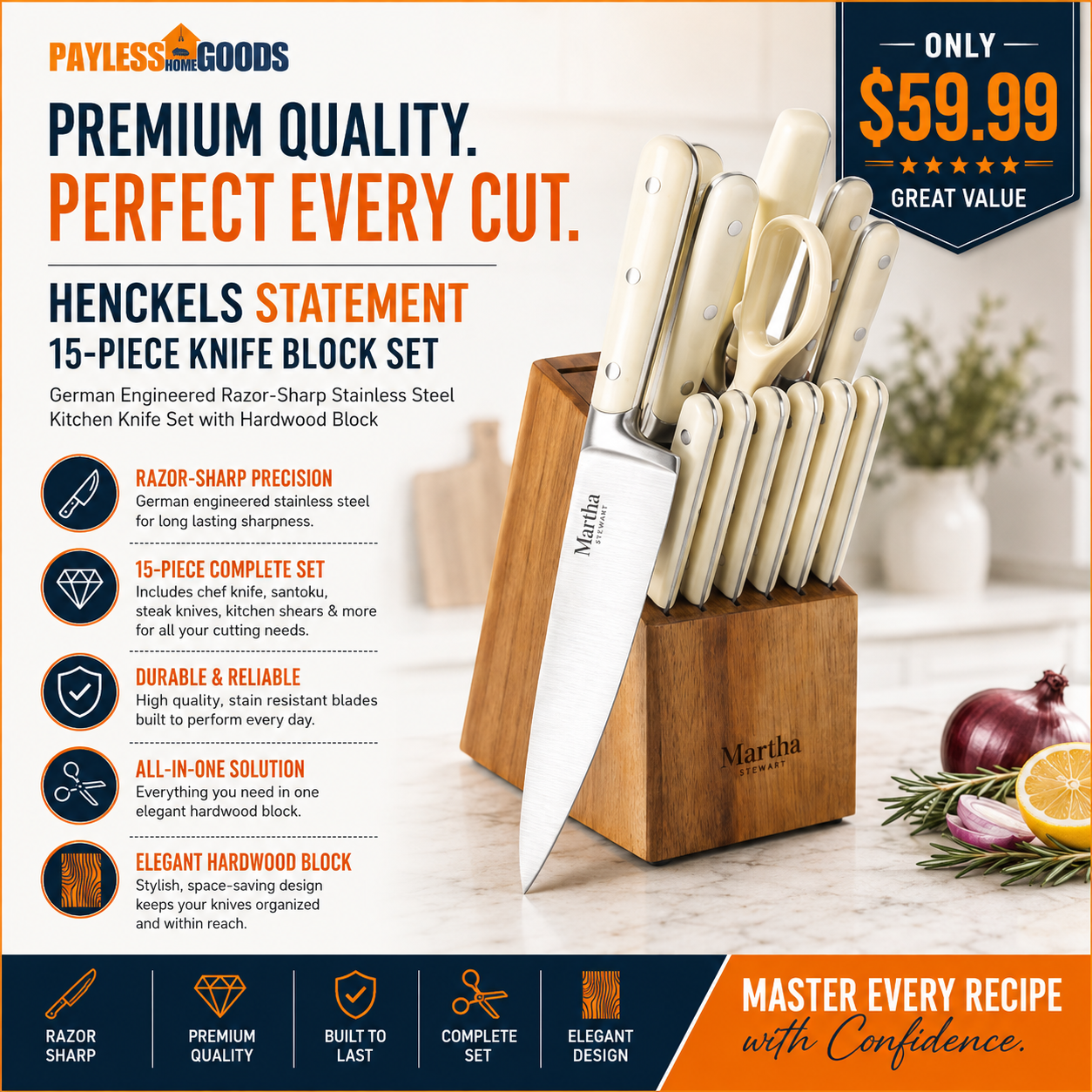 HENCKELS Statement 15-Piece Knife Block Set