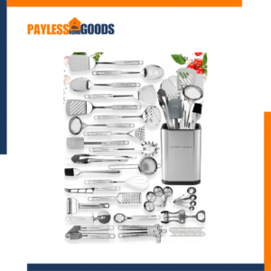 Home Hero 54-Piece Stainless Steel Kitchen Utensils Set – Premium Heat-Resistant Stainless Steel Cooking Utensil Set with Nonstick-Safe Kitchen Tools, Complete 54-Piece Kitchen Accessories Set for Everyday Cooking & Gift Giving