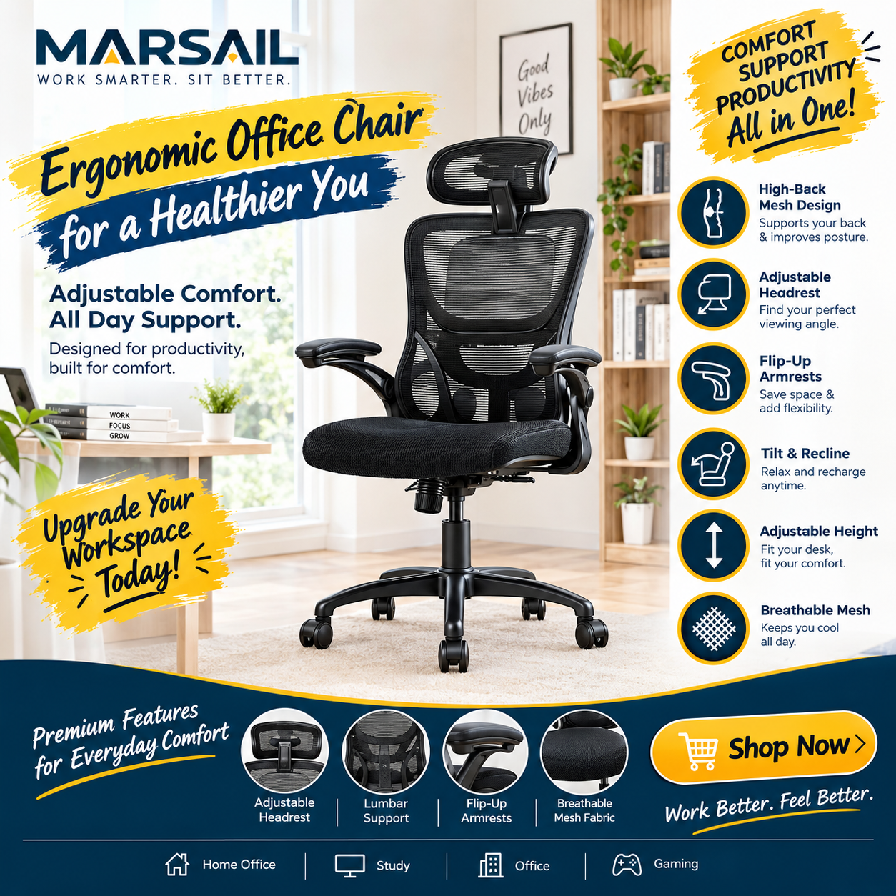 Marsail Ergonomic Office Chair