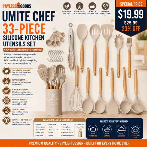 Umite Chef 33-Piece Silicone Kitchen Utensils