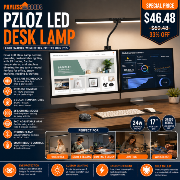Pzloz Led Desk Lamp for Office Home