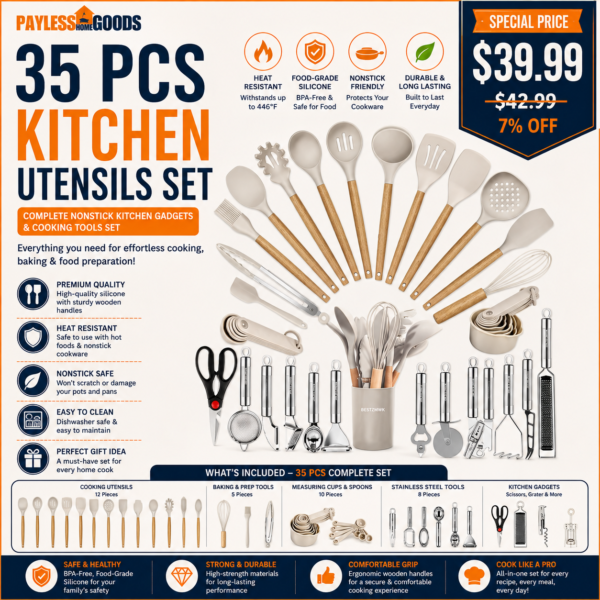 Kitchen Utensils Set 35 PCS Heat-Resistant Food