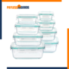 Vtopmart 8 Pack Glass Food Storage Containers with Airtight Lids – BPA-Free Leakproof Meal Prep Containers, Microwave, Oven, Freezer & Dishwasher Safe