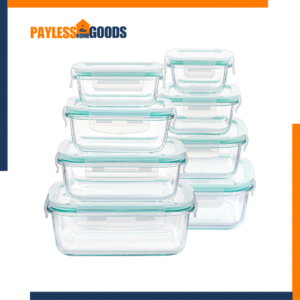 Vtopmart 8 Pack Glass Food Storage Containers with Airtight Lids – BPA-Free Leakproof Meal Prep Containers, Microwave, Oven, Freezer & Dishwasher Safe