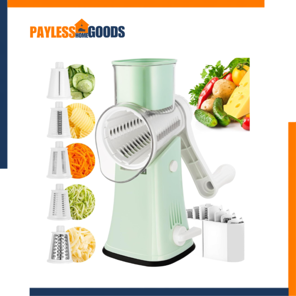 5 in 1 Rotary Cheese Grater Hand Crank, Cheese Shredder with Handle