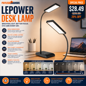 LEPOWER Desk Lamp, 800LM LED for Home Office