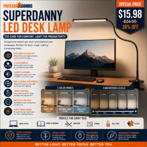SUPERDANNY Eye-Caring LED Desk Lamp