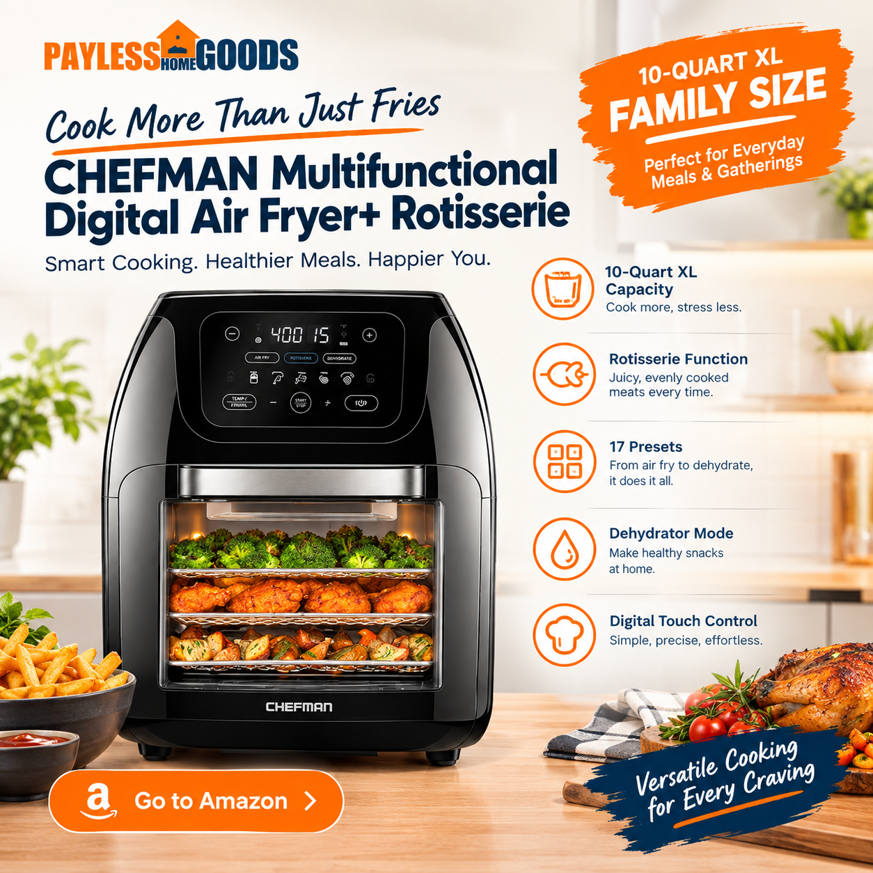 CHEFMAN Multifunctional Digital Air Fryer