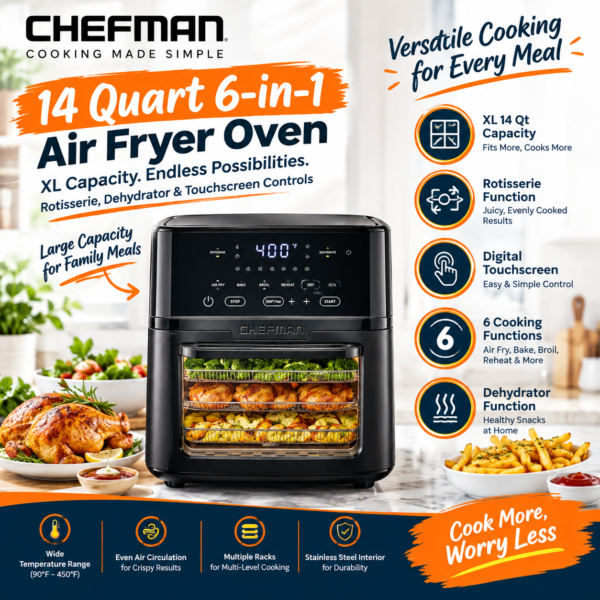 Chefman 14 Quart 6-in-1 Air Fryer Oven