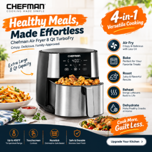 Chefman Air Fryer 8 Qt TurboFry 4-in-1