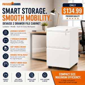 DEVAISE 2 Drawer File Cabinet with Lock