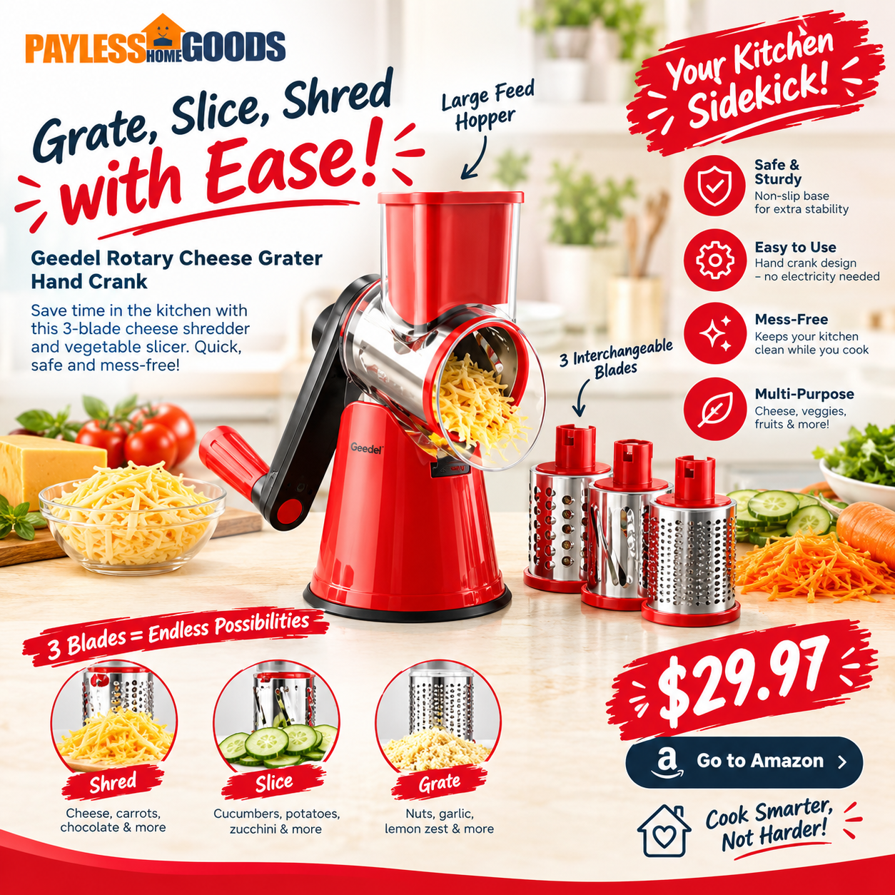 Geedel Rotary Cheese Grater