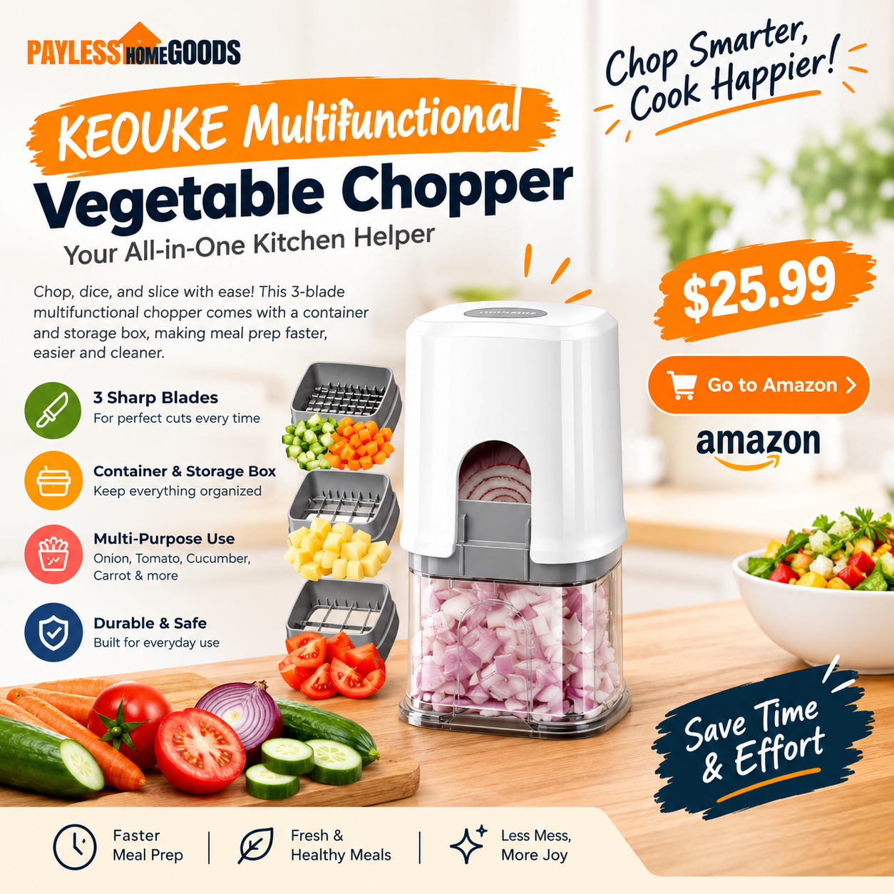 KEOUKE Multifunctional Vegetable Chopper,