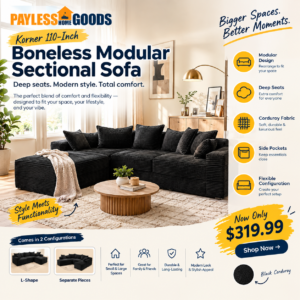 Korser 110-Inch Boneless Modular Sectional Sofa