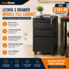 Letaya 3 Drawer Mobile File Cabinet with Lock