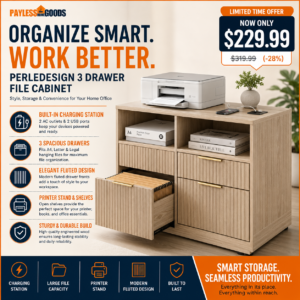 Perledesign 3 Drawer File Cabinet