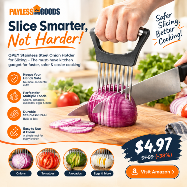 QPEY Stainless Steel Onion Holder for Slicing