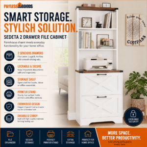 SEDETA 2 Drawer File Cabinet with Lock