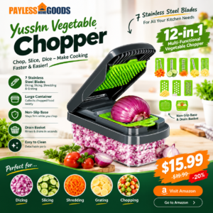 Yusshn Vegetable Chopper 12-in-1 Food Veggie Chopper