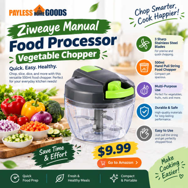 Ziweaye Manual Food Processor Vegetable Chopper