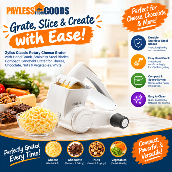 Zyliss Classic Rotary Cheese Grater with Hand Crank