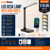 LED Desk Lamp with USB Ports